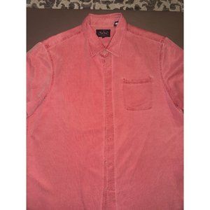 Nat Nast, men’s pink button-down, short‎ sleeve shirt, silk blend size large